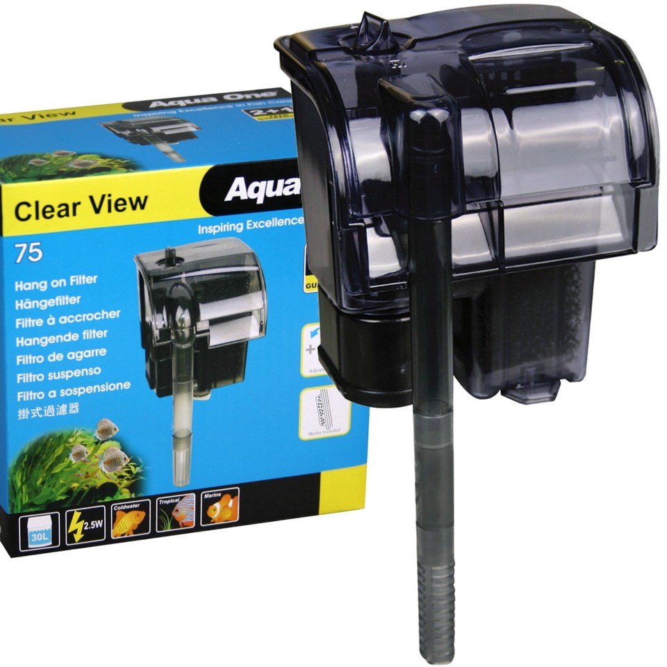 Aqua One H75 ClearView Hang On Filter 190l/hr
